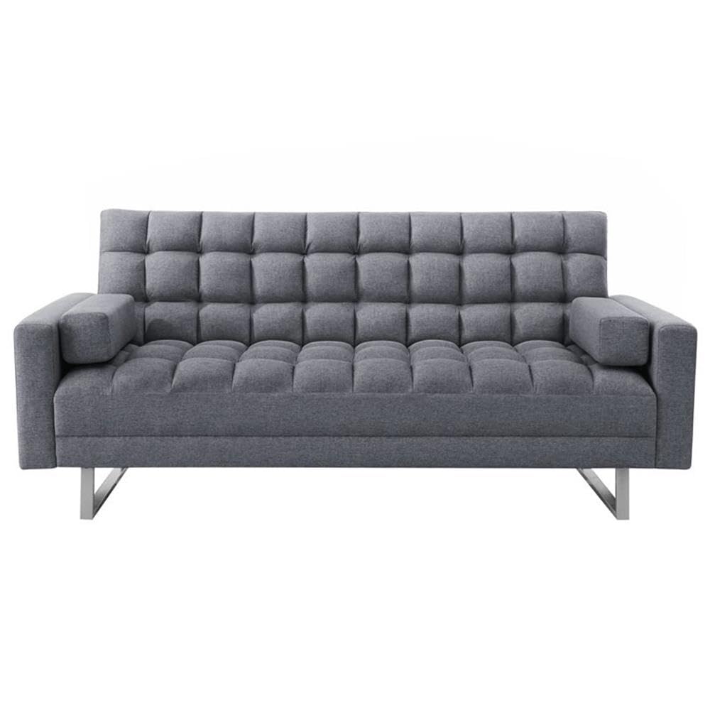Acme Limosa Tufted Fabric Upholstery Adjustable Sofa With 2 Pillows In Gray